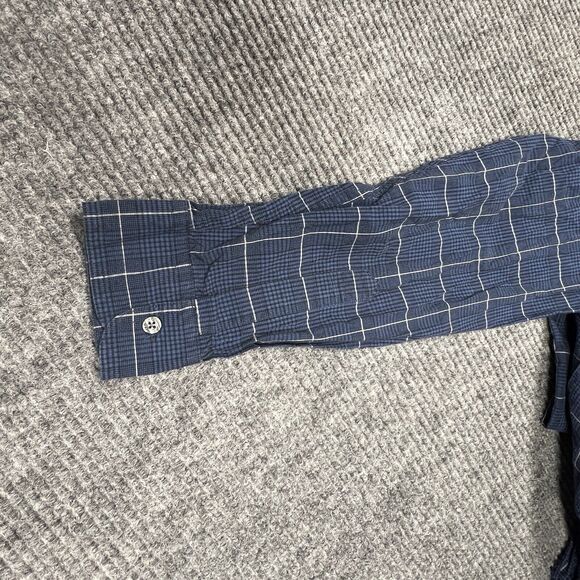 Chaps Ralph Lauren Shirt Mens‎ Medium Blue  Plaid Button Down VTG Cotton Casual - Picture 15 of 15